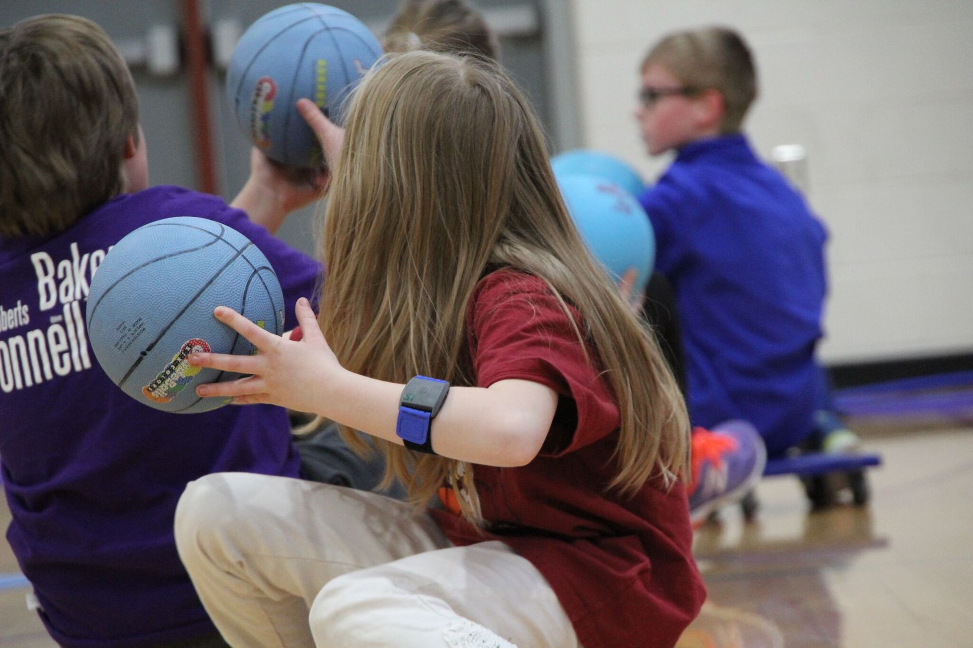 Germantown student with Blink 3.0 monitor on their forearm