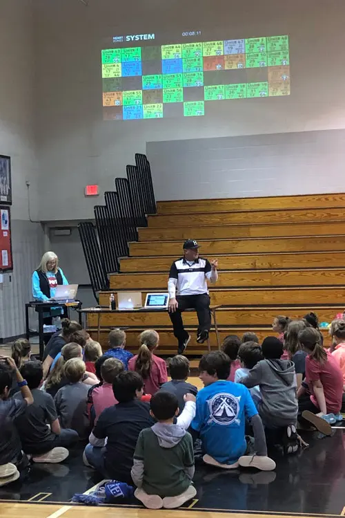 Betsy Spurlock and Germantown Municipal PE staff teaching students about Heart Zones